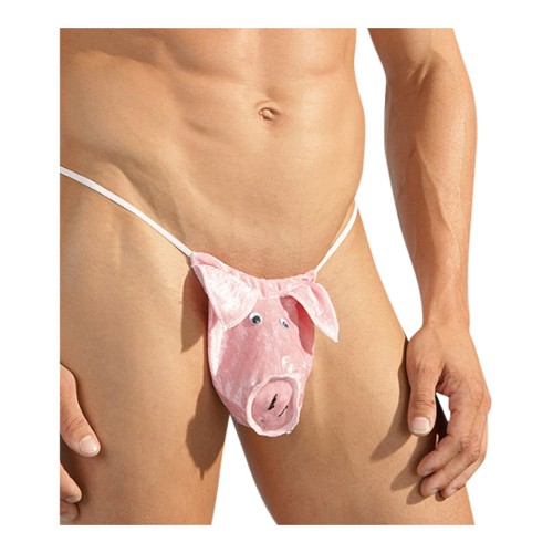 Herren String Pink Pig