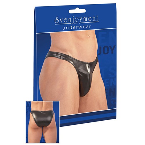 Svenjoyment Schwarzer Wetlook Slip